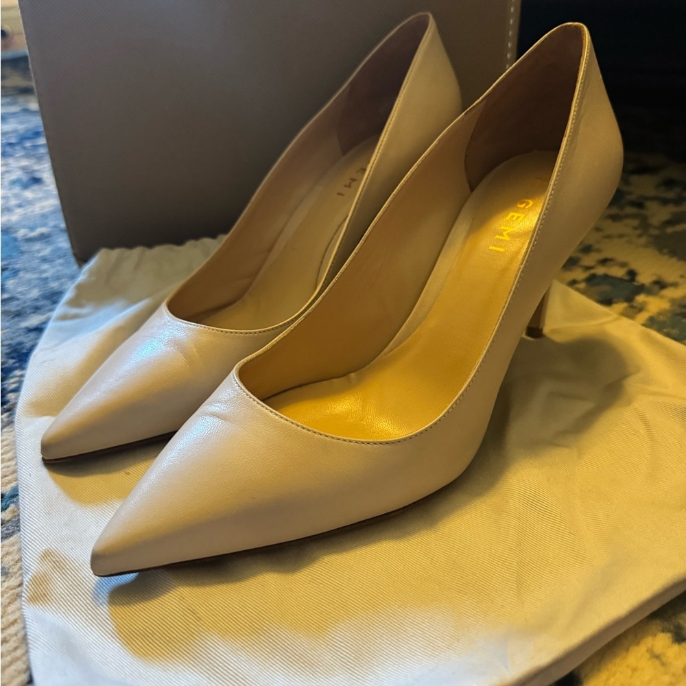 M. Gemi Proprio 3” Pumps Natural Leather Handmade in Italy Sz 8.5
